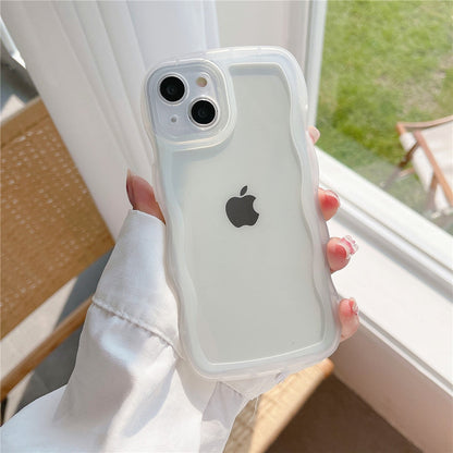 Anymob iPhone Case Yellow Clear Art Wavy Silicon Soft Back Cover-Mobile Phone Cases-PEROZ Accessories