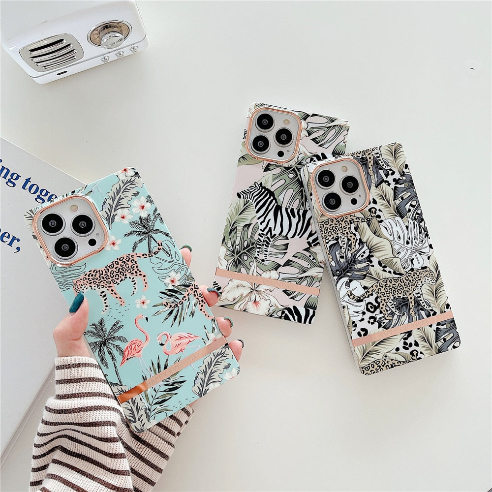 Anymob iPhone White Floral Electroplated Vintage Case Soft Silicone Shockproof Phone Cover-Mobile Phone Cases-PEROZ Accessories