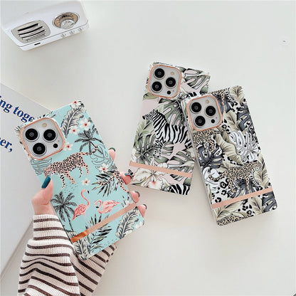 Anymob iPhone White Floral Electroplated Vintage Case Soft Silicone Shockproof Phone Cover-Mobile Phone Cases-PEROZ Accessories