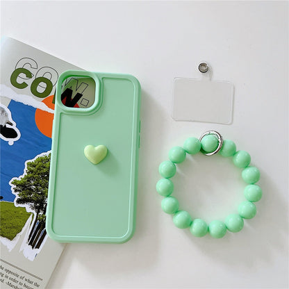 Anymob iPhone Case Blue Cute Love Heart Hand Bracelet Strap Soft Silicone Candy Color Back Cover-Mobile Phone Cases-PEROZ Accessories