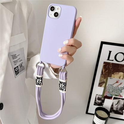 Anymob iPhone Case Maroon Lanyard Strap Soft Silicon Wristband Rope Matte Cover-Mobile Phone Cases-PEROZ Accessories