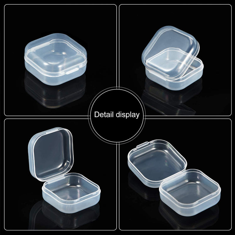 Anyhouz Jewelry Storage Containers Box 50pcs Transparent Portable Pill Medicine Holder Storage Organizer Jewelry Packaging for Earrings Ring-Jewellery Holders &amp; Organisers-PEROZ Accessories