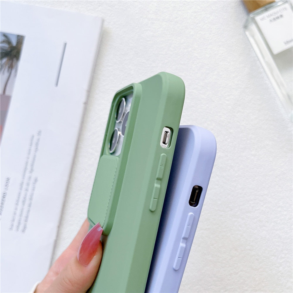 Anymob iPhone Green Window Phone Case Slide Lens Protection Shockproof Cover-Mobile Phone Cases-PEROZ Accessories