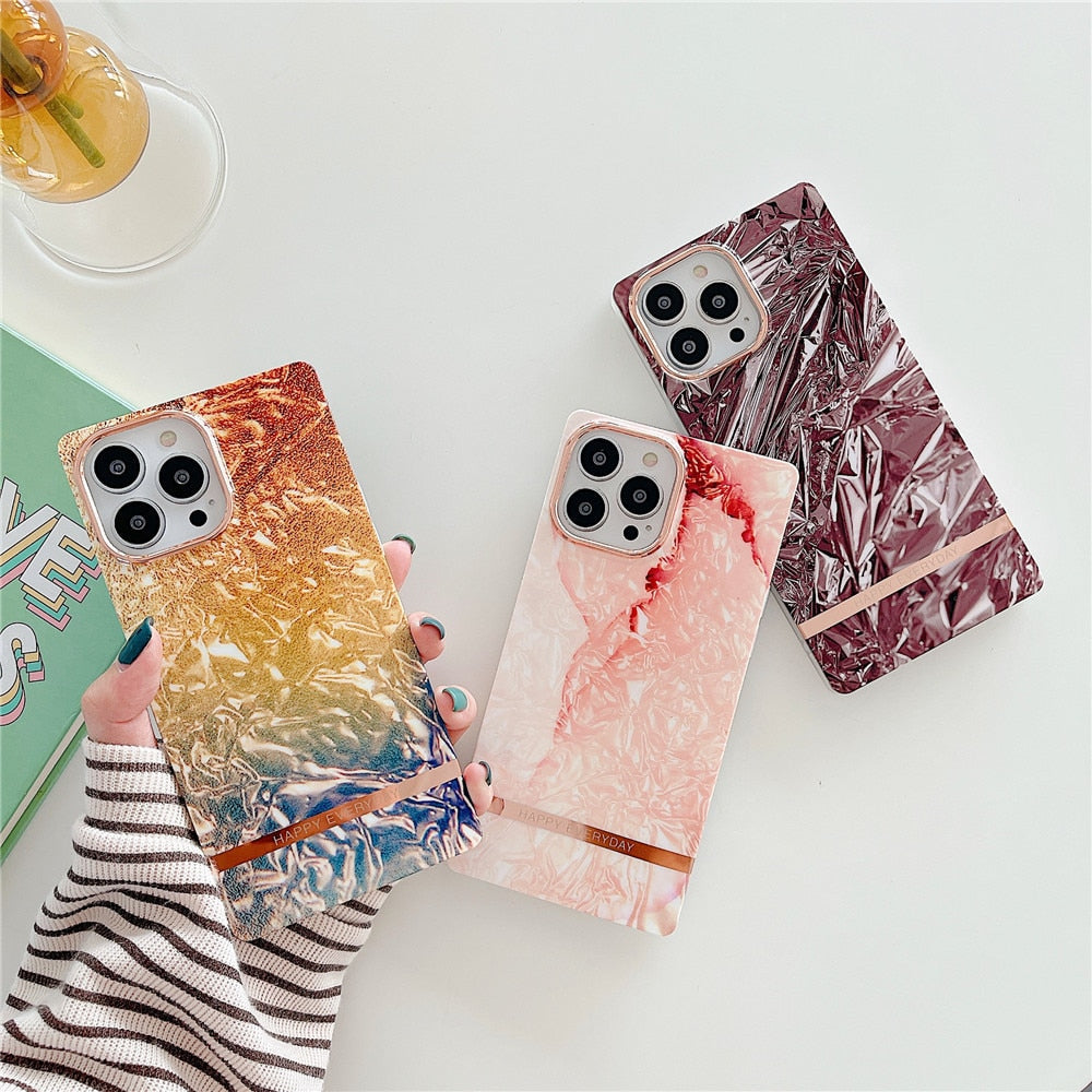 Anymob iPhone White Floral Electroplated Vintage Case Soft Silicone Shockproof Phone Cover-Mobile Phone Cases-PEROZ Accessories