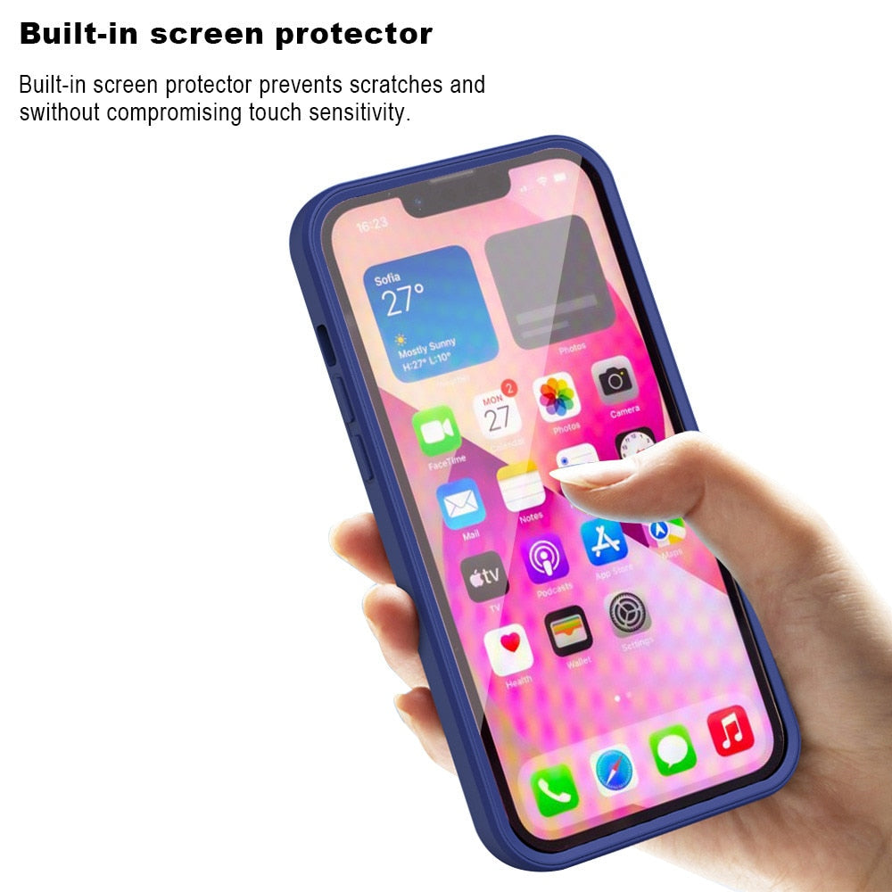 Anymob iPhone Pink Silicon Transparent Tempered Glass Shockproof Phone Case Soft Cover-Mobile Phone Cases-PEROZ Accessories