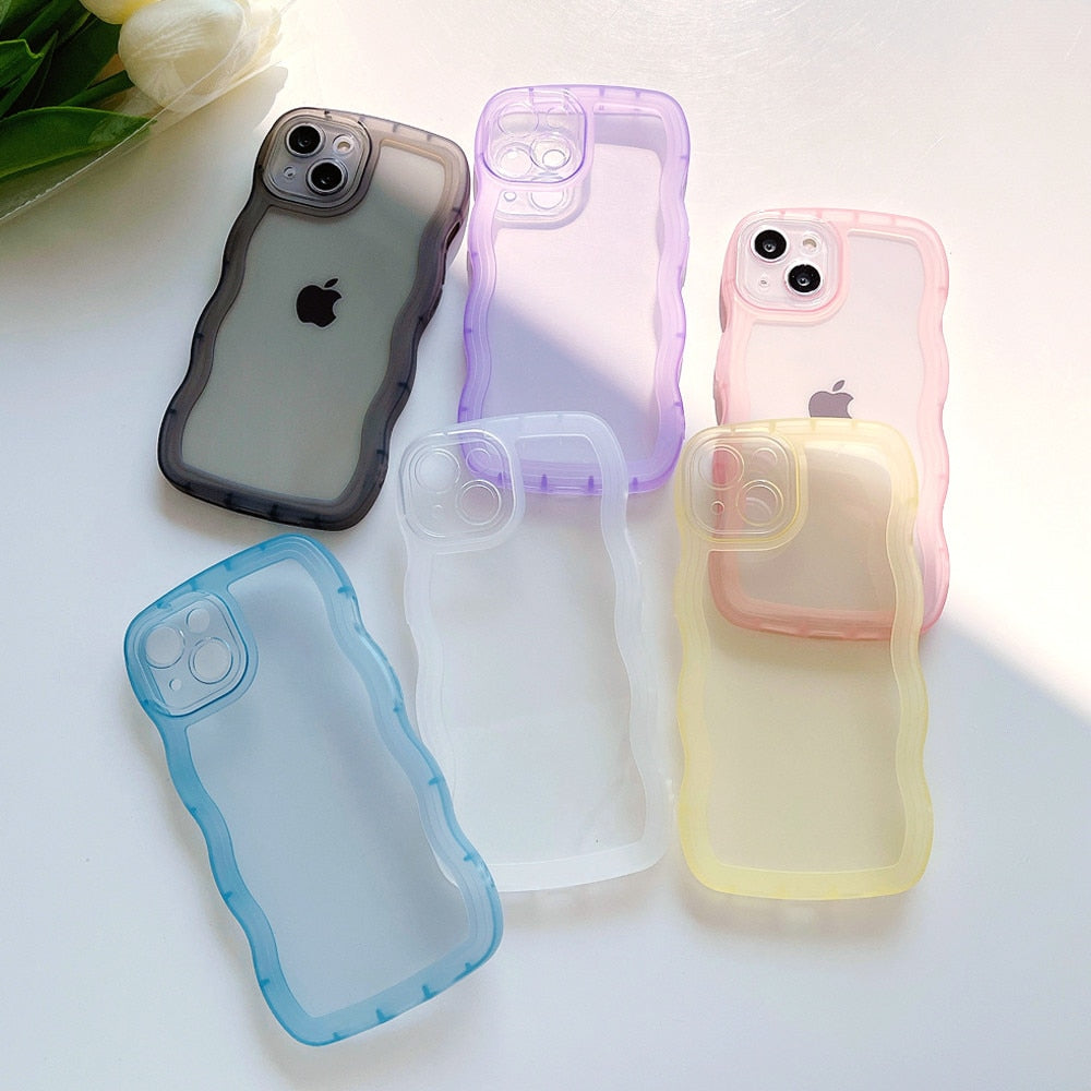 Anymob iPhone Case Blue Clear Art Wavy Silicon Soft Back Cover-Mobile Phone Cases-PEROZ Accessories