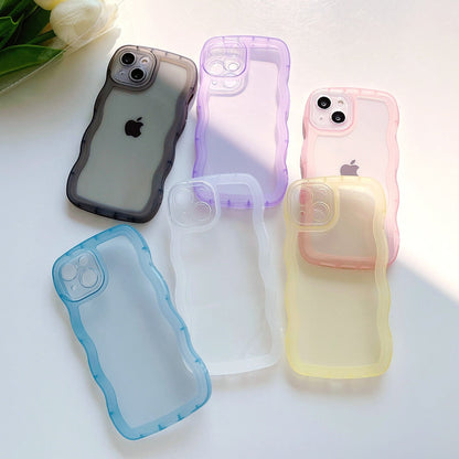 Anymob iPhone Case Blue Clear Art Wavy Silicon Soft Back Cover-Mobile Phone Cases-PEROZ Accessories