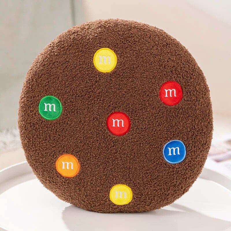 Anyhouz Plush Pillow Dark Brown Chocolate Cookies Biscuit Shape Stuffed Soft Pillow Seat Cushion Room Decor 36cm-Pillow-PEROZ Accessories