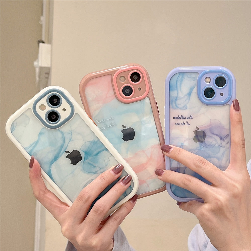 Anymob iPhone Daisy Acrylic Watercolor Phone Case Transparent Shockproof Cover-Mobile Phone Cases-PEROZ Accessories