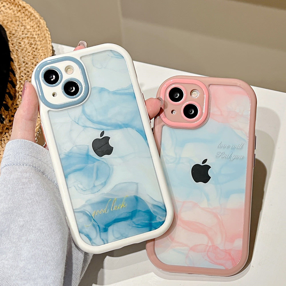 Anymob iPhone Daisy Acrylic Watercolor Phone Case Transparent Shockproof Cover-Mobile Phone Cases-PEROZ Accessories