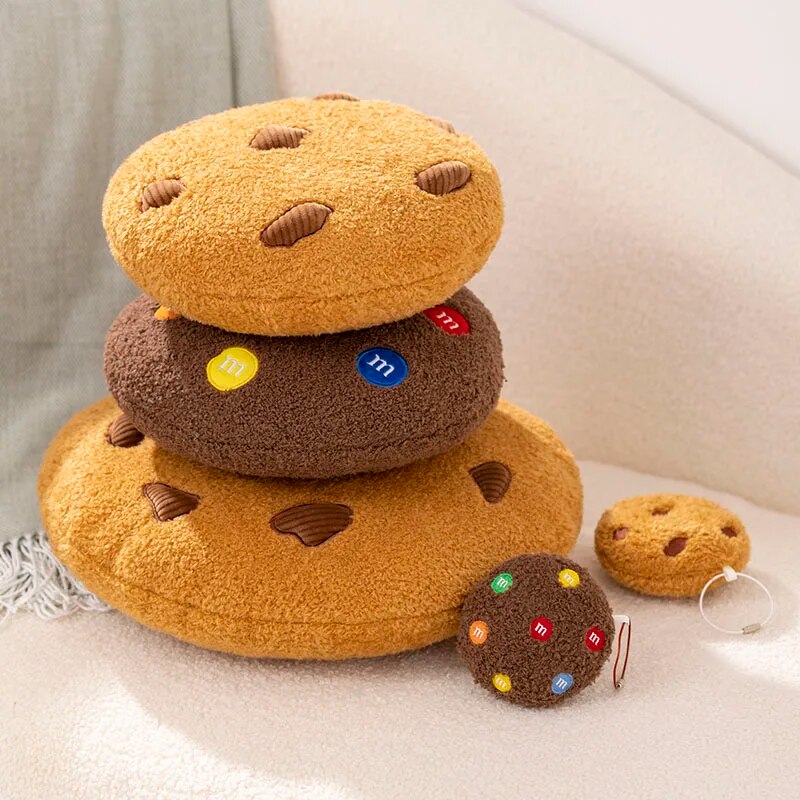 Anyhouz Plush Pillow Dark Brown Chocolate Cookies Biscuit Shape Stuffed Soft Pillow Seat Cushion Room Decor 36cm-Pillow-PEROZ Accessories