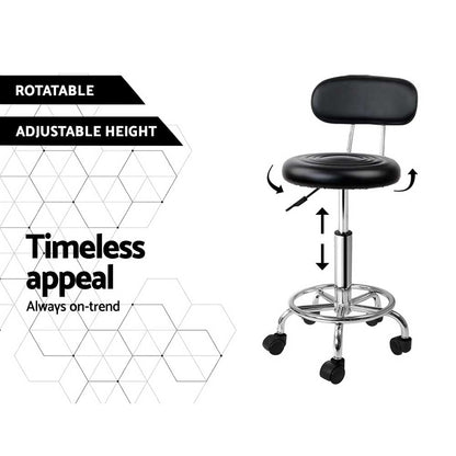 Artiss Salon Stool Swivel Chair Backrest Barber Hairdressing Hydraulic Height-Furniture &gt; Bar Stools &amp; Chairs - Peroz Australia - Image - 6