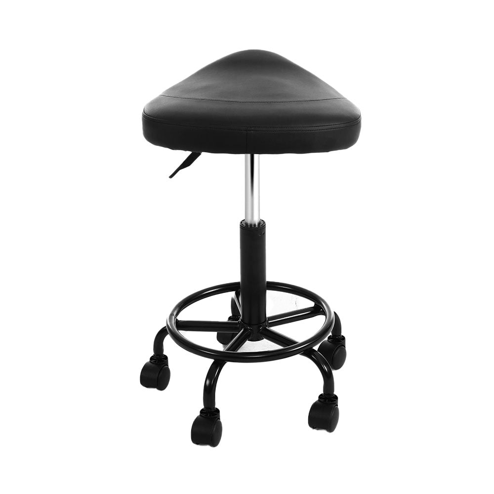 Artiss 2X Saddle Salon Stool Swivel Barber Chairs Bar Stools Hydraulic Lift PU-Furniture &gt; Bar Stools &amp; Chairs - Peroz Australia - Image - 6