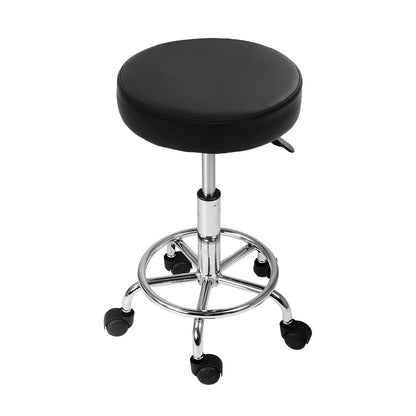 Artiss 2X Salon Stool Round Swivel Barber Hair Bar Stools Hydraulic Lift Black-Furniture &gt; Bar Stools &amp; Chairs - Peroz Australia - Image - 4