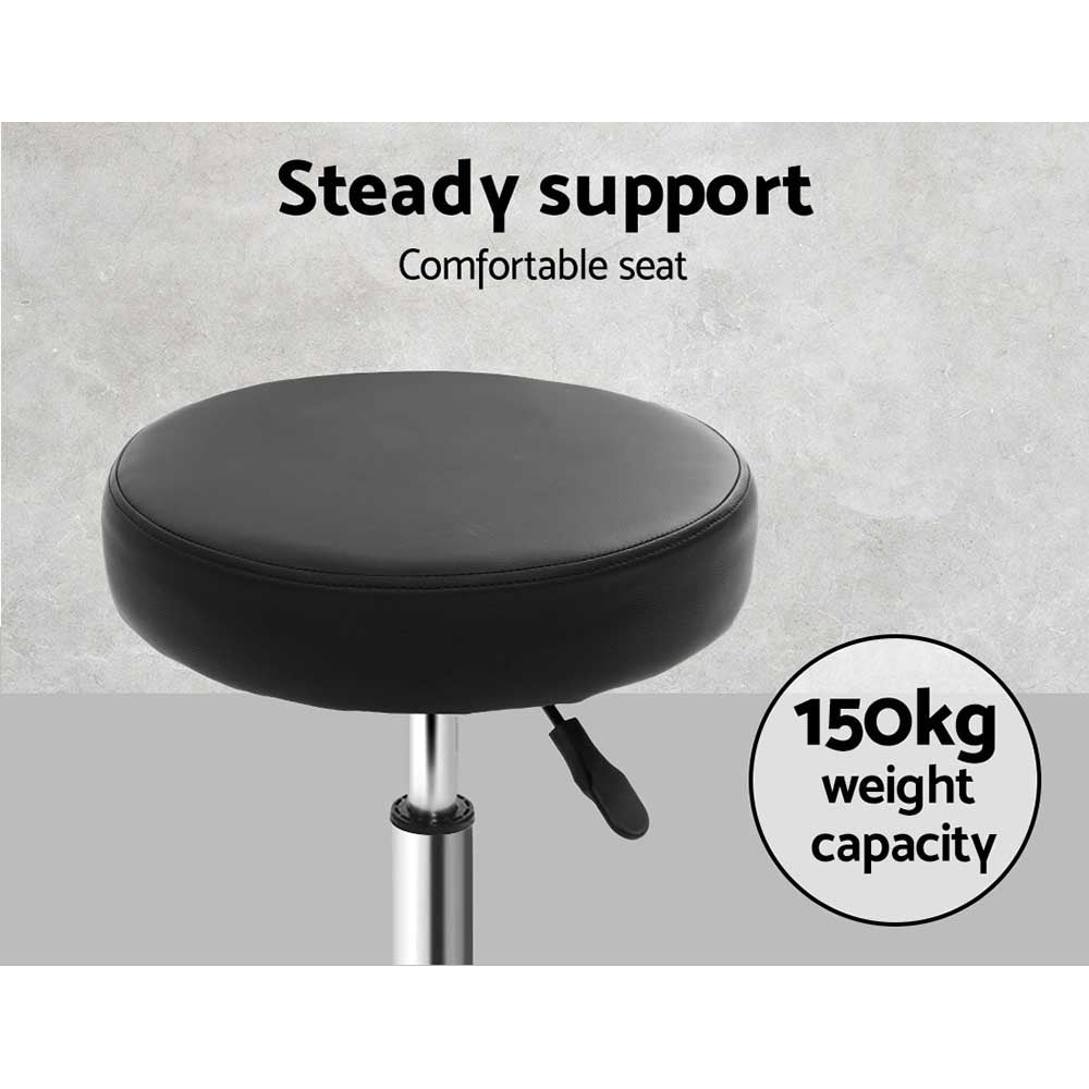 Artiss 2X Salon Stool Round Swivel Barber Hair Bar Stools Hydraulic Lift Black-Furniture &gt; Bar Stools &amp; Chairs - Peroz Australia - Image - 7