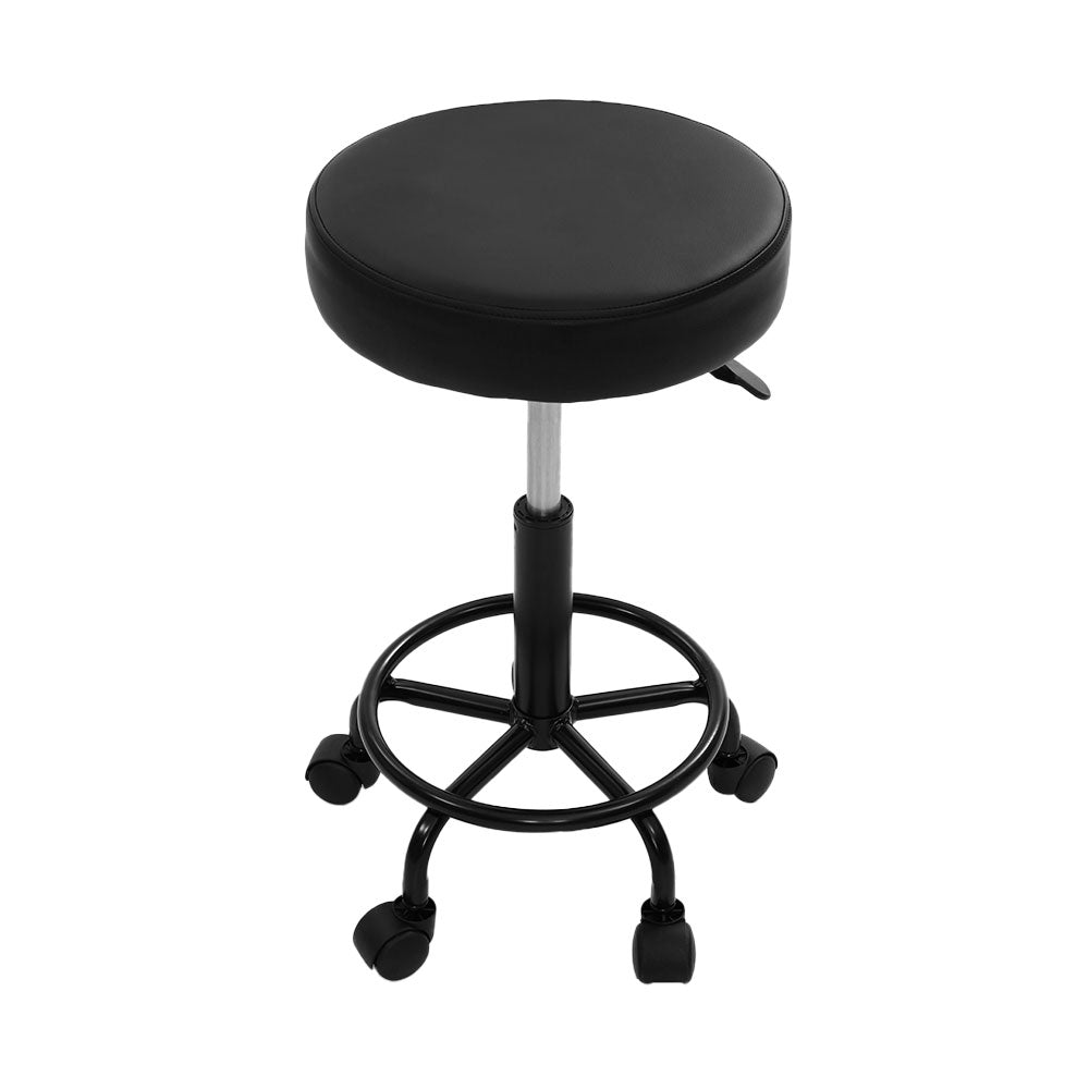 Artiss Round Salon Stool Stools Black Swivel Barber Hair Hydraulic Chairs Lift-Furniture &gt; Bar Stools &amp; Chairs - Peroz Australia - Image - 4