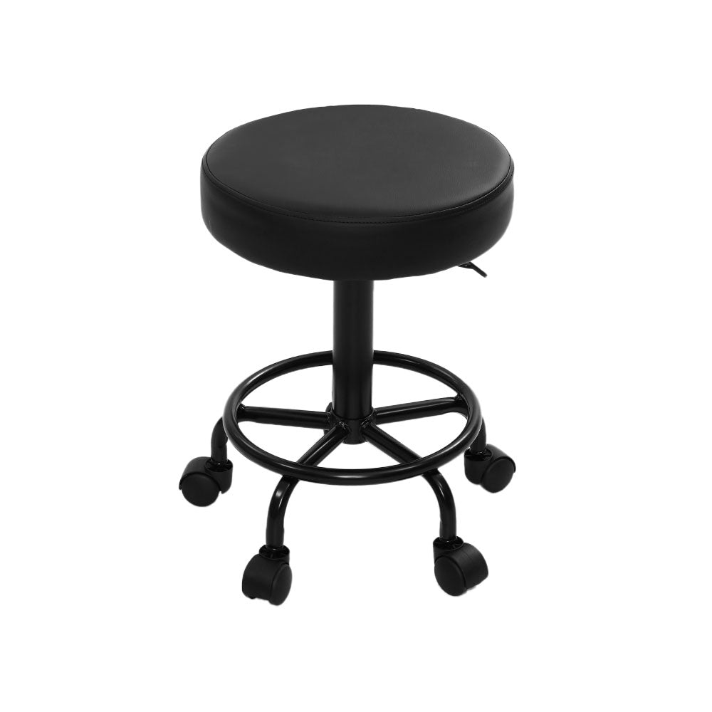 Artiss Round Salon Stool Stools Black Swivel Barber Hair Hydraulic Chairs Lift-Furniture &gt; Bar Stools &amp; Chairs - Peroz Australia - Image - 5