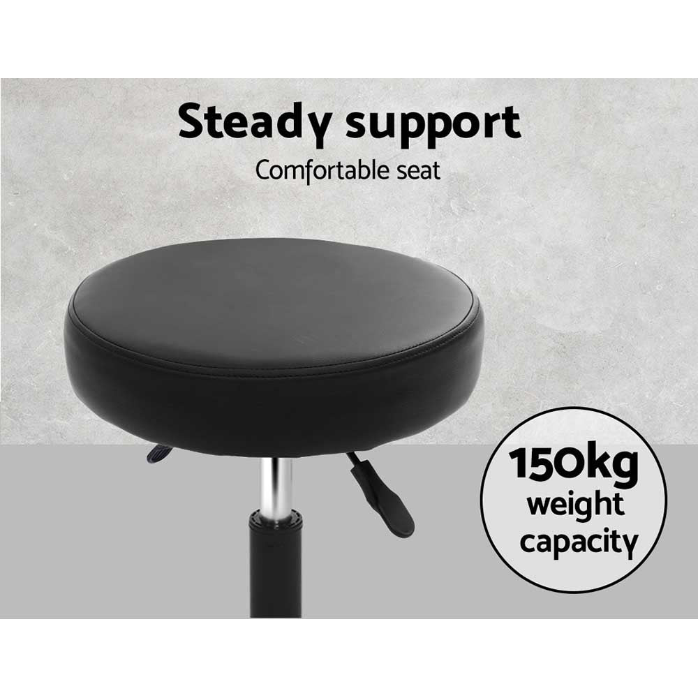 Artiss Round Salon Stool Stools Black Swivel Barber Hair Hydraulic Chairs Lift-Furniture &gt; Bar Stools &amp; Chairs - Peroz Australia - Image - 7