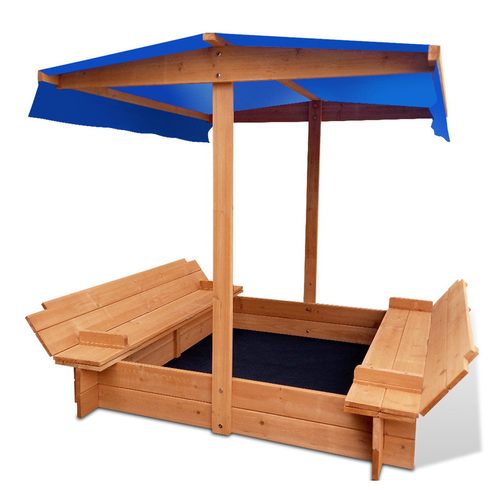 Keezi Wooden Outdoor Sand Box Set Sand Pit- Natural Wood-Baby &amp; Kids &gt; Toys-PEROZ Accessories