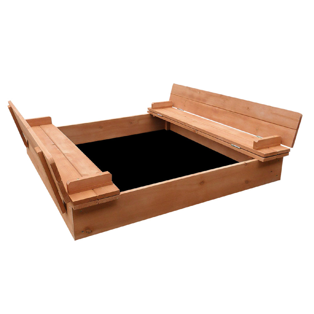 Keezi Wooden Outdoor Sandpit Set - Natural Wood-Baby &amp; Kids &gt; Toys-PEROZ Accessories