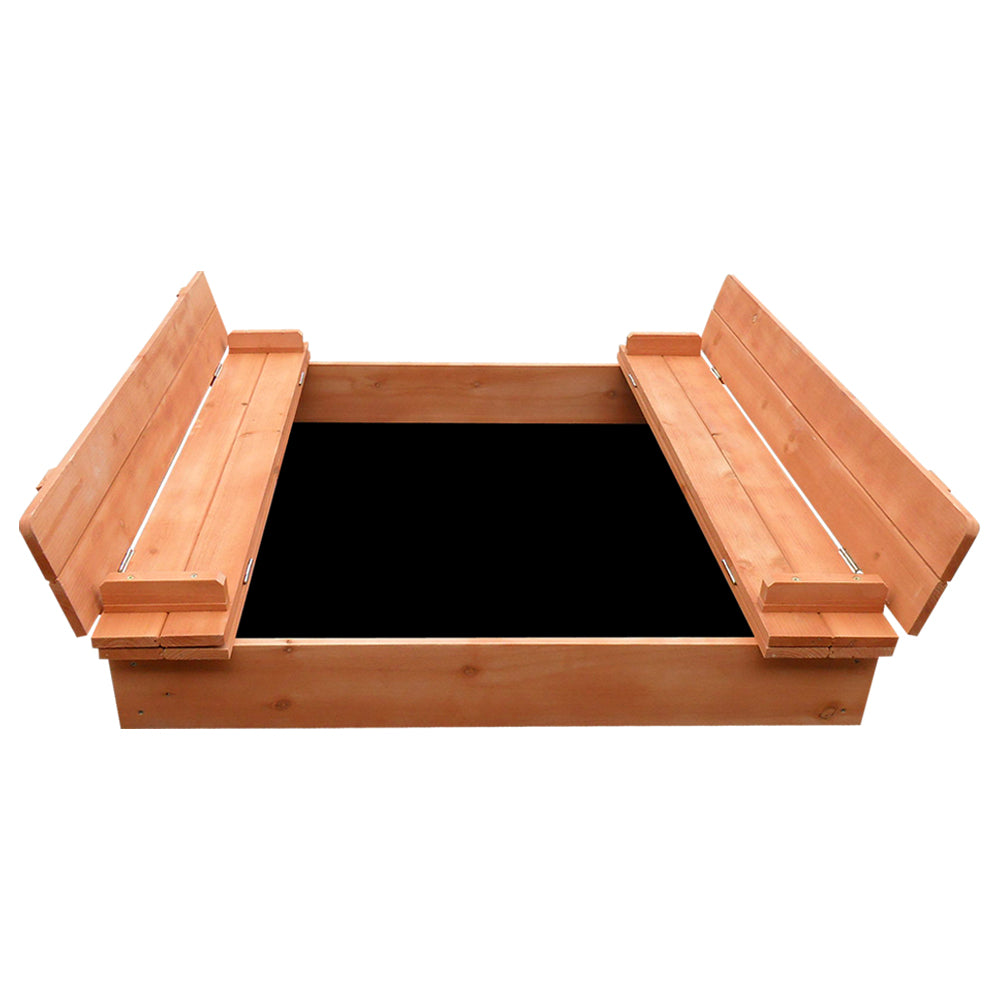 Keezi Wooden Outdoor Sandpit Set - Natural Wood-Baby &amp; Kids &gt; Toys-PEROZ Accessories