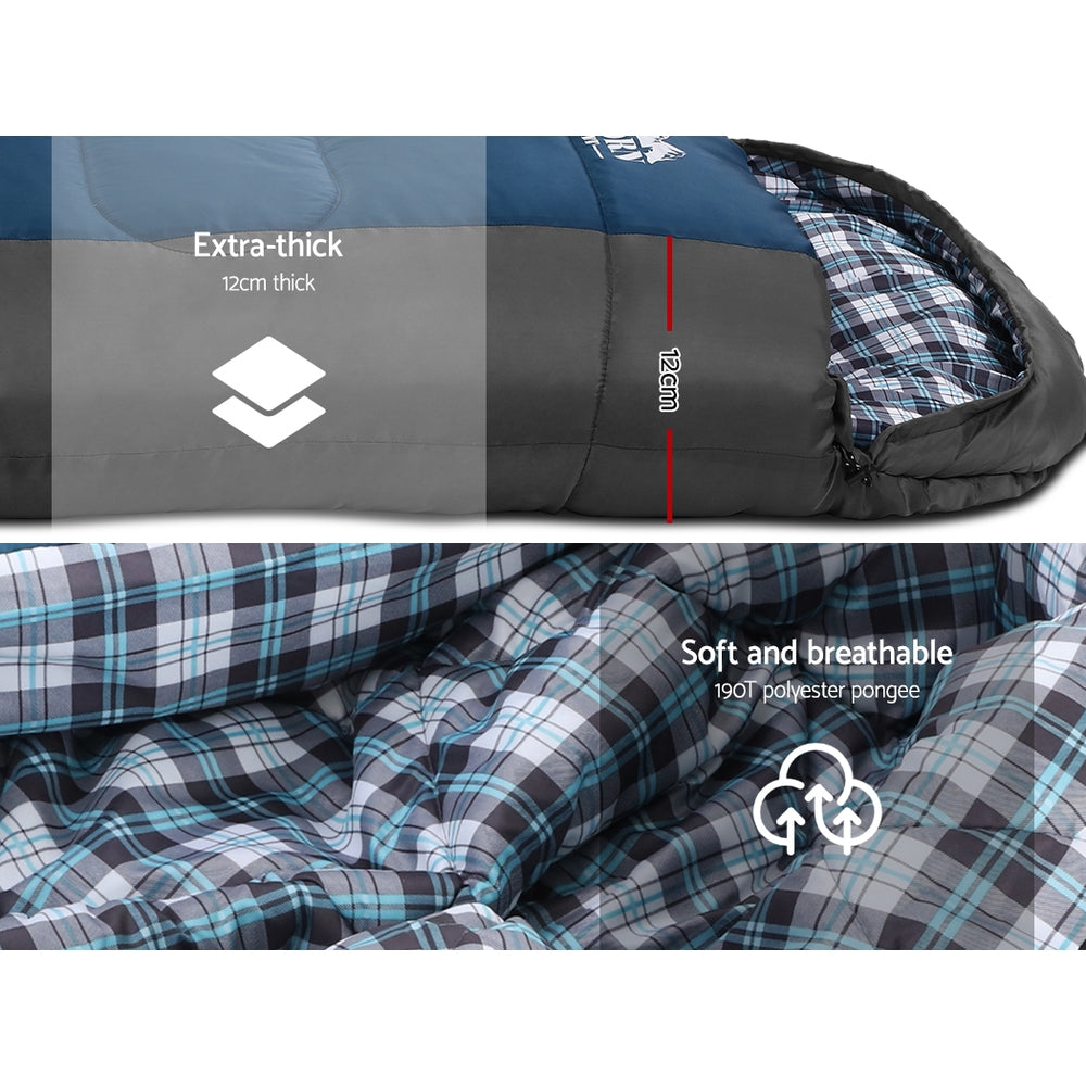 Weisshorn Sleeping Bag Camping Hiking Tent Winter Outdoor Comfort 0 Degree Navy-Outdoor &gt; Camping-PEROZ Accessories