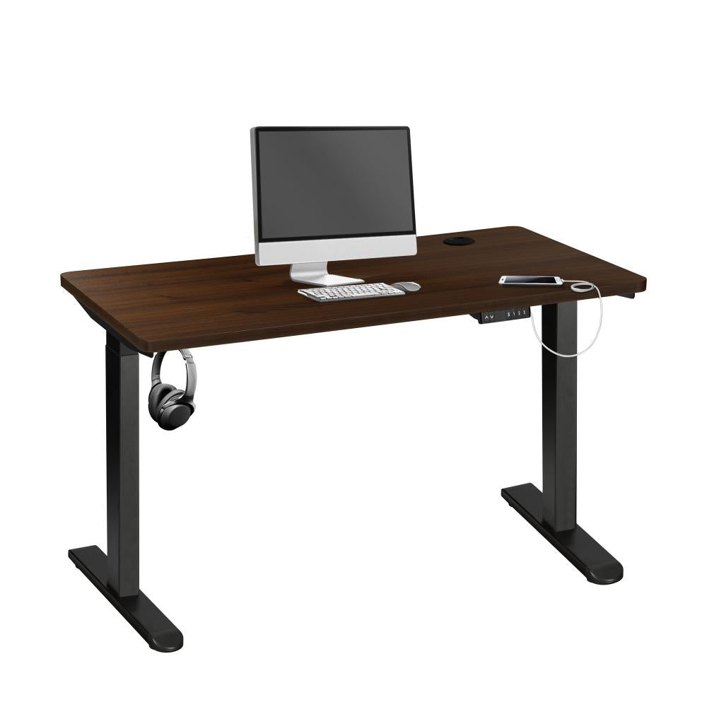 OIKITURE Ergonomic Sit Stand Desk 28&quot;-45&quot; Electric Standing Desk Home Office Computer Workstation Height Adjustable Desk 160cm Length Black and Walnut |PEROZ Australia