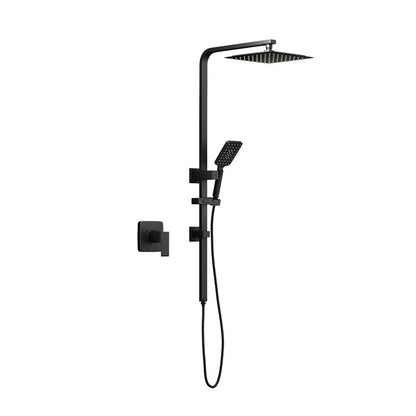 Shop Welba 10&quot; Rain Shower Head Set Square Handheld With Shower Mixer Tap Black  | PEROZ Australia