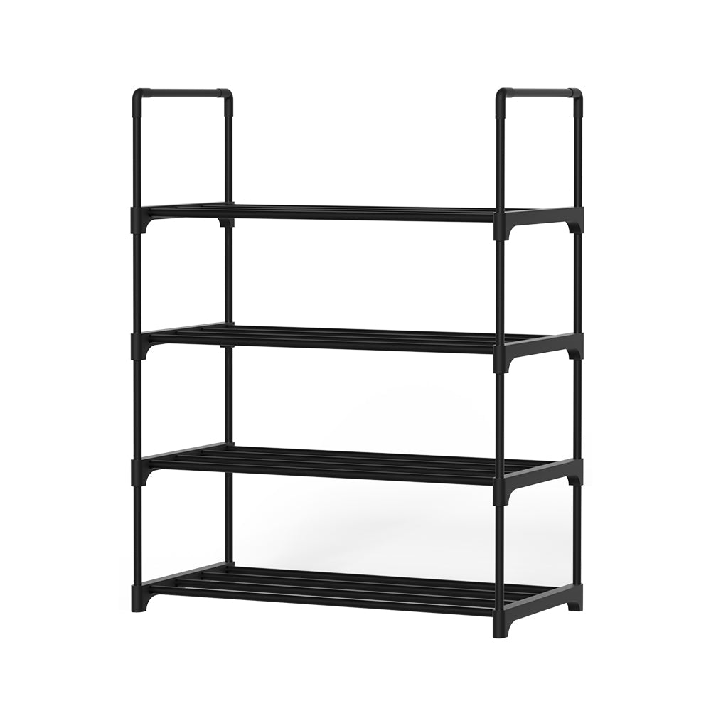 Artiss Shoe Rack Stackable Shelves 4 Tiers 55cm Shoes Storage Stand Black-Shoe Racks - Peroz Australia - Image - 2