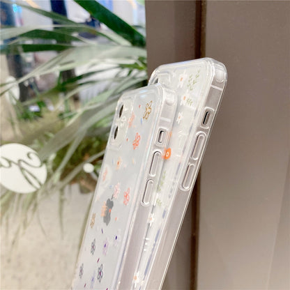 Anymob iPhone Case White and Orange Cute Flowers Floral Clear Soft Silicon Cover-Mobile Phone Cases-PEROZ Accessories