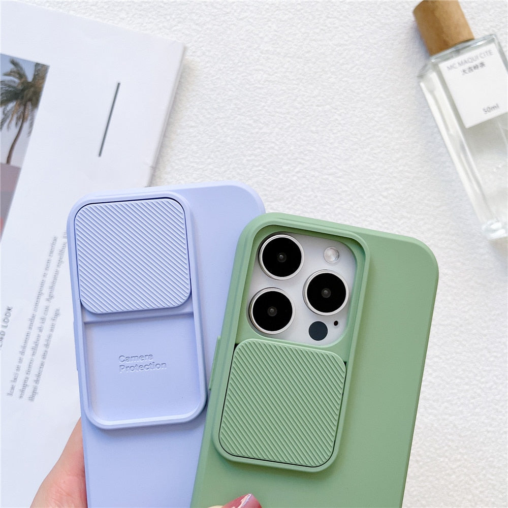 Anymob iPhone Green Window Phone Case Slide Lens Protection Shockproof Cover-Mobile Phone Cases-PEROZ Accessories