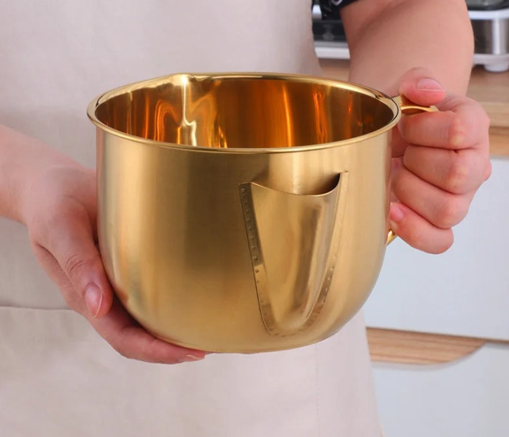 Anygleam Cookware Pot 1000ML Orange Cooking Soup Oil Flter Stainless Steel Gravy Oil Water Fat Golden Separator Bowl Kitchen Tools-Pots-PEROZ Accessories