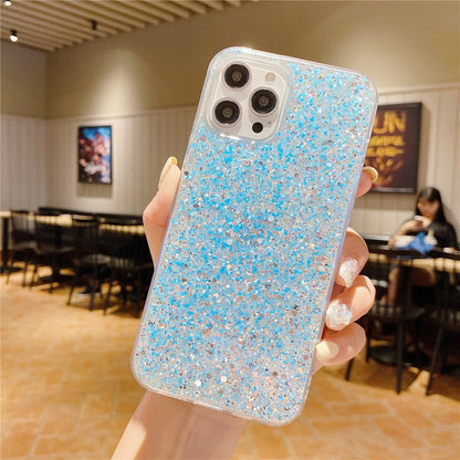 Anymob iPhone Case White Clear Shining Glitter Sequins Cute Soft Phone Cover-Mobile Phone Cases-PEROZ Accessories