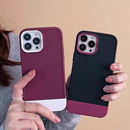 Anymob iPhone Maroon And White Shockproof Armor Matte Phone Case Hard Plastic Bumper Cover-Mobile Phone Cases-PEROZ Accessories