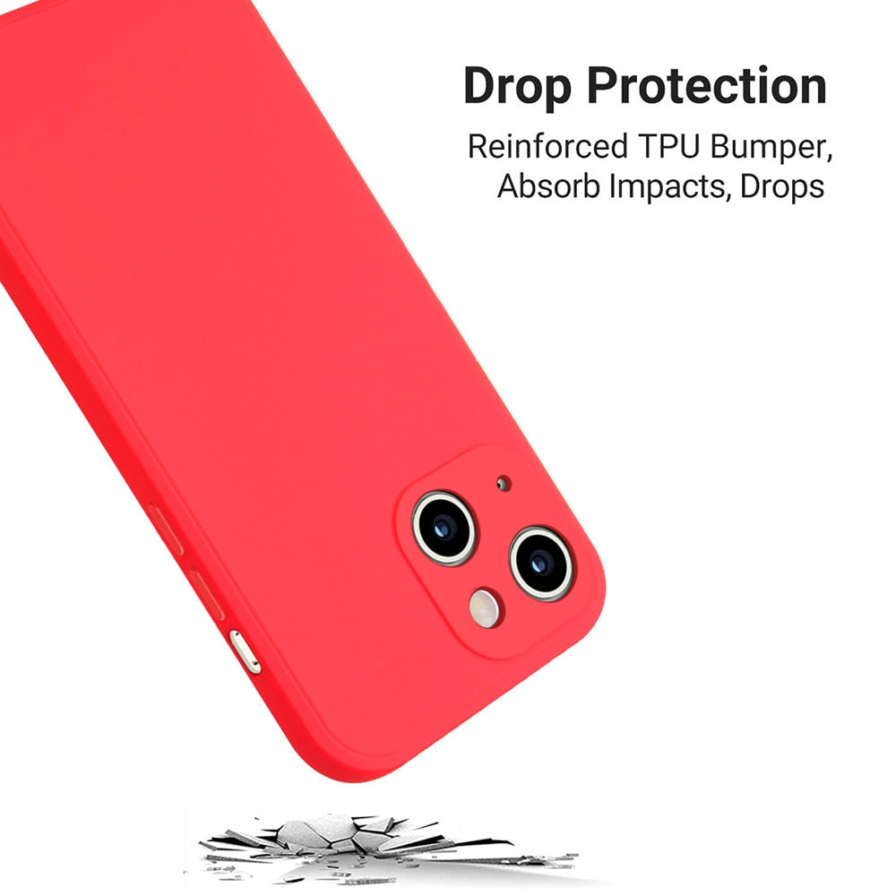 Anymob iPhone Pink Silicon Transparent Tempered Glass Shockproof Phone Case Soft Cover-Mobile Phone Cases-PEROZ Accessories