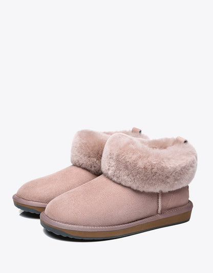 Tarramarra Emmy Women Sheepskin Slippers Fluffy Collar-Boots-PEROZ Accessories