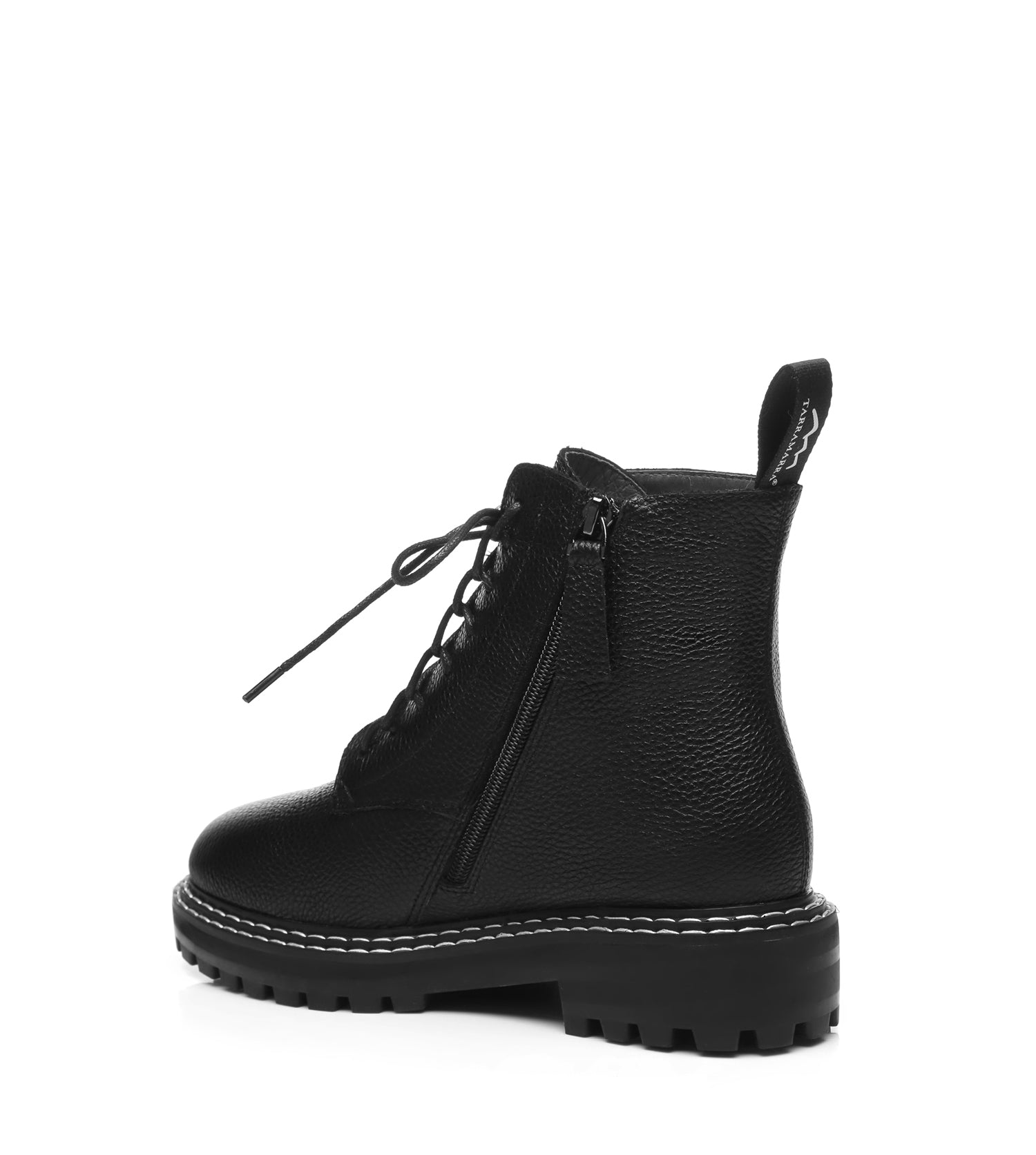 TARRAMARRA Lana Lace Up Sheepskin Wool Boots Black High Top-Boots-PEROZ Accessories