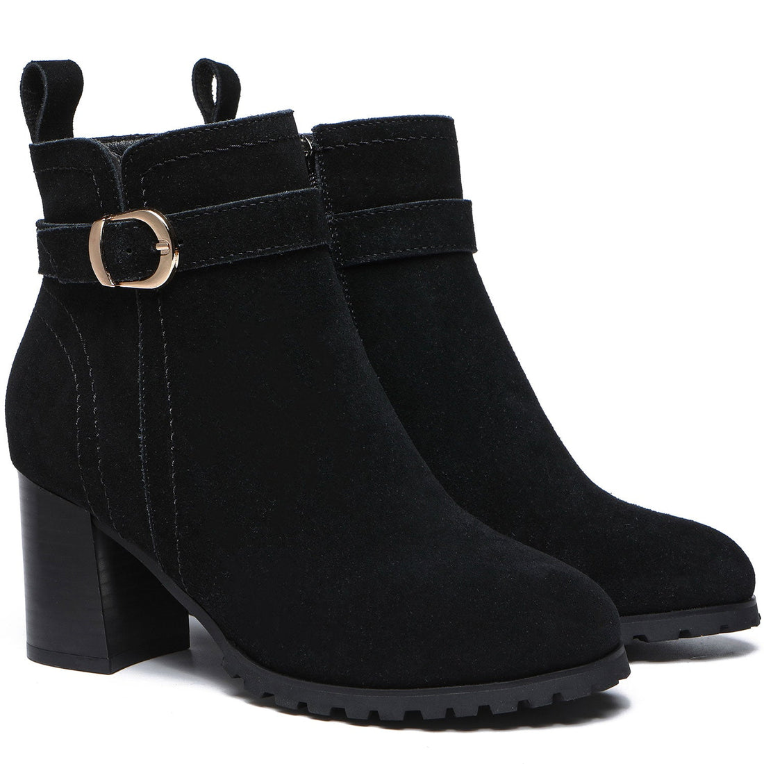 TARRAMARRA Leather Zipper Ankle Heel Boots Women Vica-Boots-PEROZ Accessories