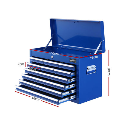 Giantz 10-Drawer Tool Box Chest Cabinet Garage Storage Toolbox Blue-Tools &gt; Tools Storage-PEROZ Accessories