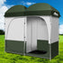 Weisshorn Double Camping Shower Toilet Tent Outdoor Portable Change Room Green-Outdoor > Camping-PEROZ Accessories