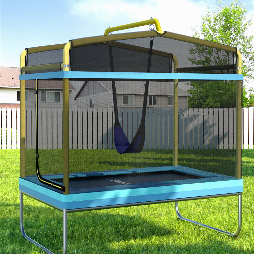 Everfit 6FT Trampoline for Kids w Enclosure Safety Net Swing Rectangl PEROZ