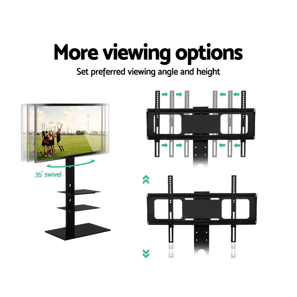 Artiss Floor TV Stand Bracket Mount Swivel Height Adjustable 32 to 70 Inch Black-Audio &amp; Video &gt; TV Accessories - Peroz Australia - Image - 5