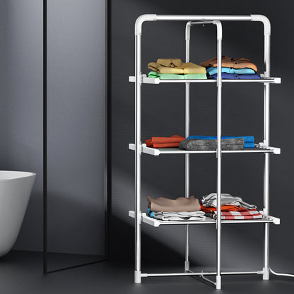 Devanti Electric Heated Towel Clothes Rail Rack Airer Dryer Warmer Stand 300W-Home &amp; Garden &gt; Bathroom Accessories-PEROZ Accessories