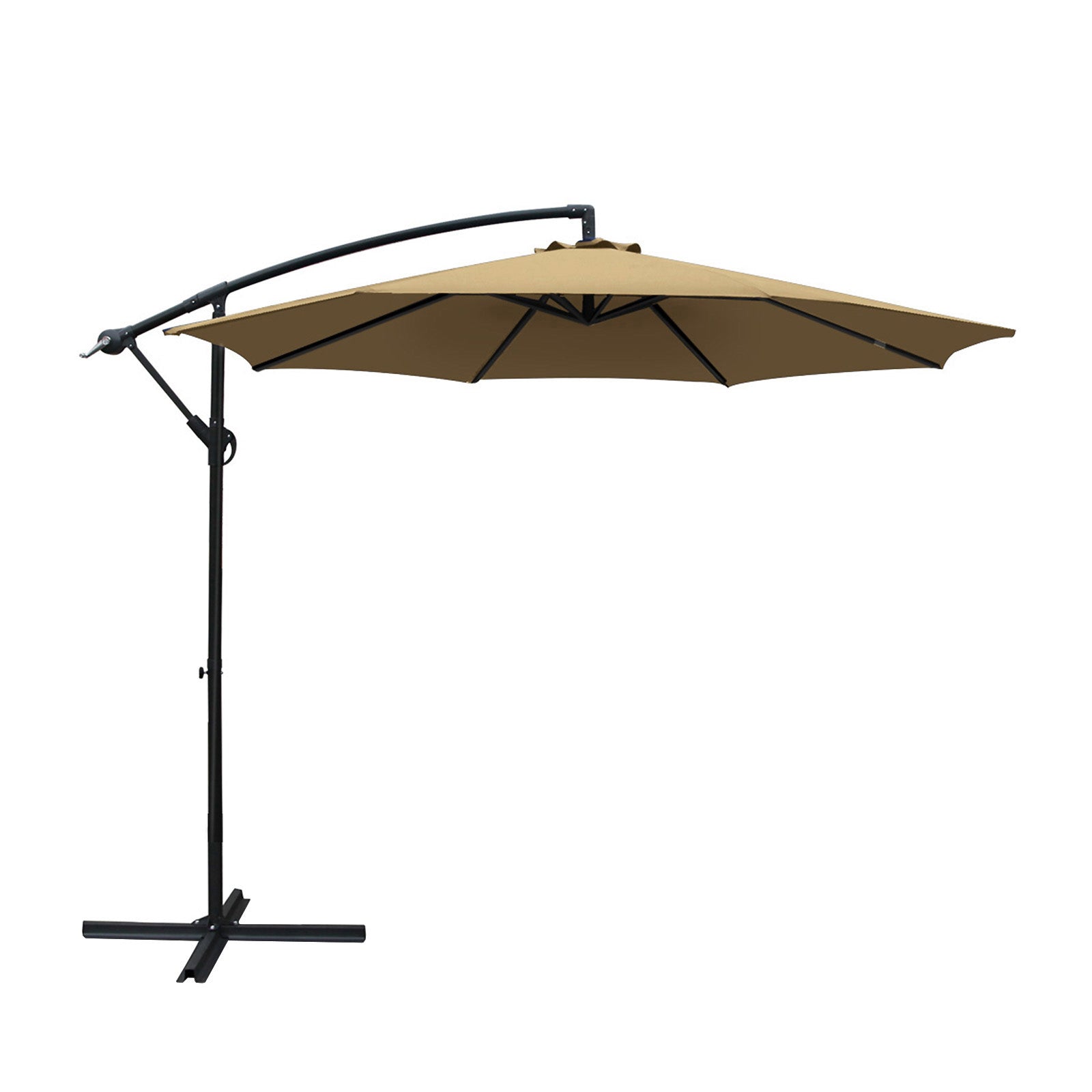 Instahut 3M Cantilevered Outdoor Umbrella - Beige-Furniture &gt; Outdoor-PEROZ Accessories