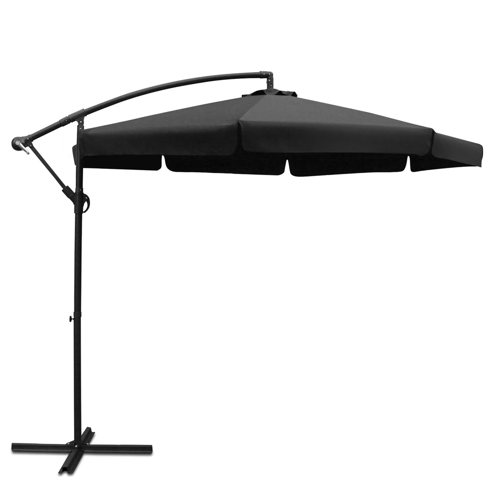 Instahut 3M Outdoor Umbrella - Black-Furniture &gt; Outdoor-PEROZ Accessories