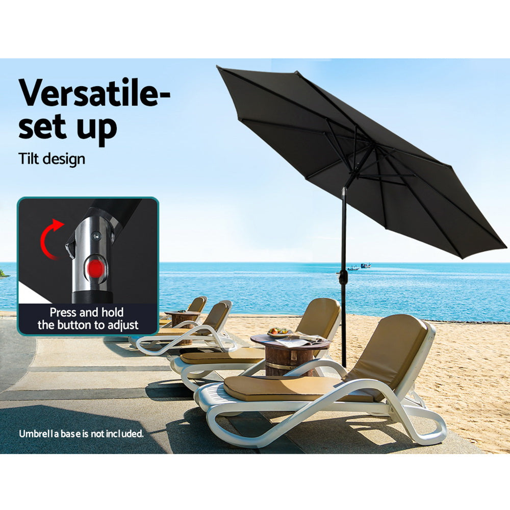 Instahut Outdoor Umbrella Umbrellas Beach Garden Tilt Sun Patio Deck Pole 2.7m-Home &amp; Garden &gt; Shading-PEROZ Accessories