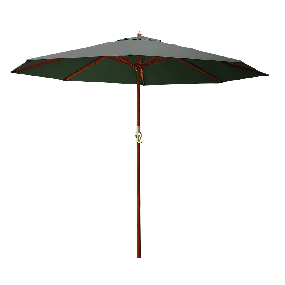 Instahut Outdoor Umbrella 3M Pole Umbrellas Stand Sun Beach Garden Deck Charcoal-Home &amp; Garden &gt; Shading-PEROZ Accessories