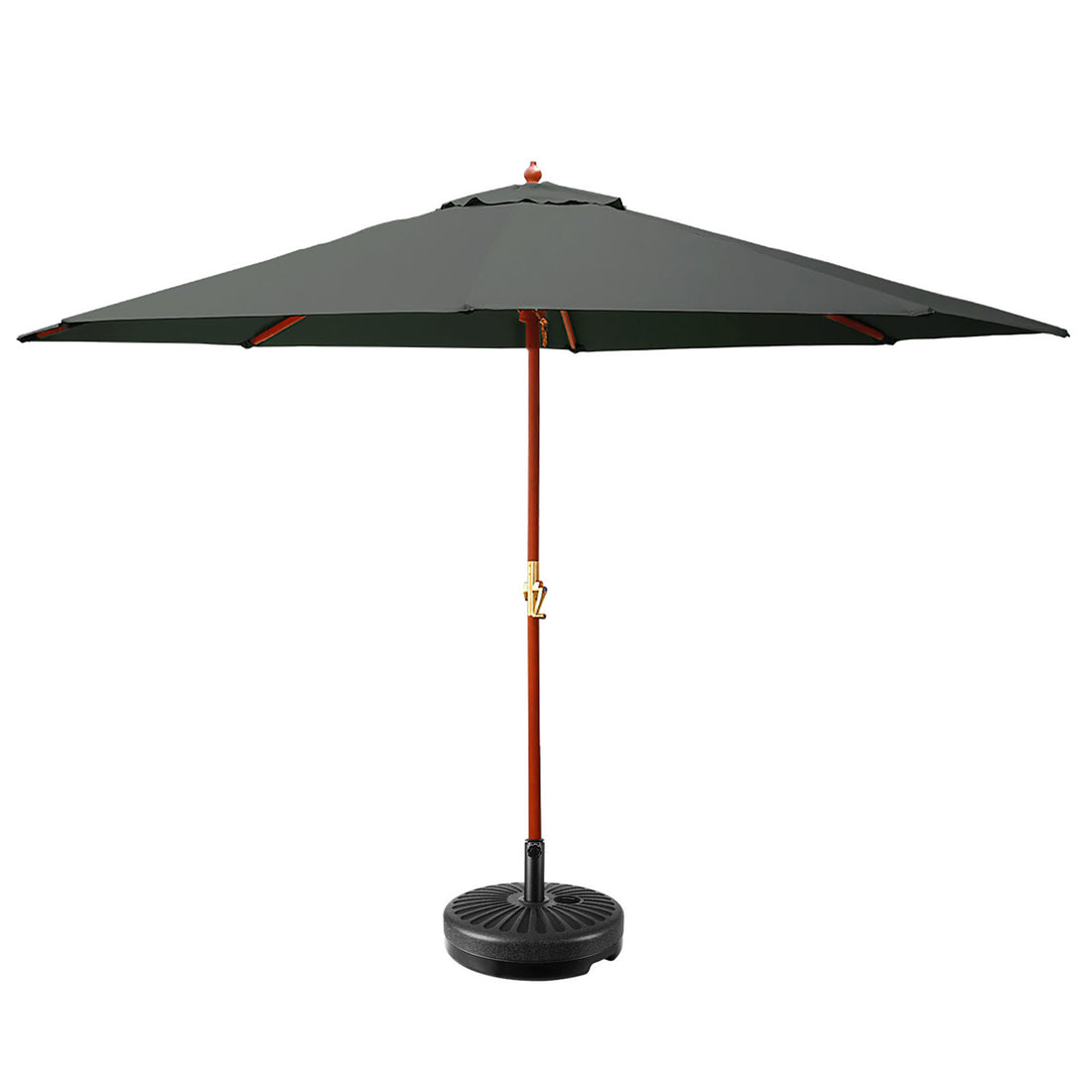 Instahut Outdoor Umbrella Pole Umbrellas 3M W/ Base Garden Stand Deck Charcoal-Home &amp; Garden &gt; Shading-PEROZ Accessories