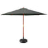 Instahut Outdoor Umbrella Pole Umbrellas 3M W/ Base Garden Stand Deck Charcoal-Home & Garden > Shading-PEROZ Accessories