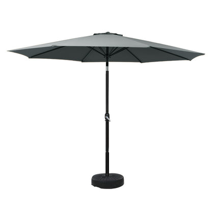 Instahut Outdoor Umbrella 3m Base Beach Pole Garden Tilt Sun Patio UV Charcoal-Home &amp; Garden &gt; Shading-PEROZ Accessories